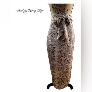 Snake Print Wrap Skirt